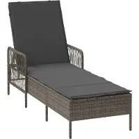 vidaXL Solstol Reclining Grå och mörkgrå 200 x 55 x 92 cm konstrotting