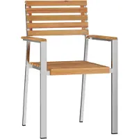 vidaXL Trädgårdsstol 4 pcs Brun 56x54,5x87cm Massivt teakträ
