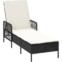 vidaXL Solstol Svart och krämvit 55 x 200 x 92 cm konstrotting
