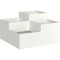 vidaXL Trädgårdsplanterare Vit 100 x 100 x 48 cm Stål