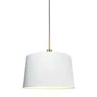 QAZQA Modern pendellampa brons med skärm 45 cm vit - Combi 1