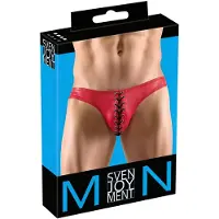 Svenjoyment Underwear - herrtrosa med snörning - svart röd - M