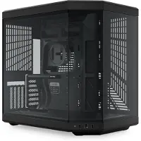 HYTE Y70 - Mid tower - utökad ATX - genomskinlig sidopanel (glas) - ingen strömförsörjning (ATX) - becksvart - USB/ljud