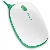 Microsoft Barnmus - Express Mouse - höger- och vänsterhänt - optisk - 3 knappar - kablage - USB - vit, grön