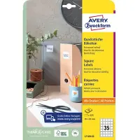 Avery L7120-25 QR-kod-etiketter 35 x 35 mm Papper Vit 875 st Permanent Bläckstråleskrivare, Laser, Laser, färg, Kopiator, Färgkopiator,
