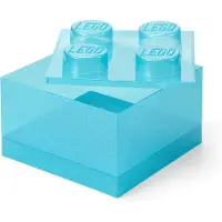 LEGO Förvaringslåda - 4 Knoppar - Glitter Light Blue - - One Size - Låda