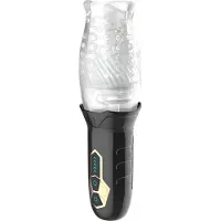 Funny Me Leopard Bellucci 360 - roterande-vibrerande masturbator (transparent-svart)