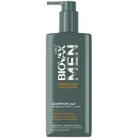 Biovax Men Strong Hair Scalp Detox Shampoo For Hair And Beard Care 2 In 1 200 Ml