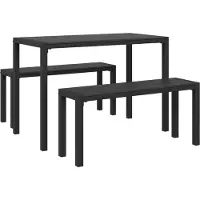 vidaXL Trädgårdsmöbelset 3 pcs Antracit Stål