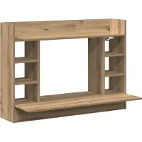 vidaXL Väggmonterat skrivbord med hylla artisan ek 105 x 48 x 75 cm
