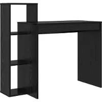 vidaXL Skrivbord med hylla Svart Ek 100 x 40 x 90 cm Konstruerat trä