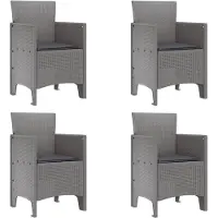 vidaXL Trädgård Stol 4 pcs Ljusgrå 53 x 49 x 85 cm Polypropylen