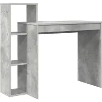 vidaXL Skrivbord med hylla Betonggrå 100 x 40 x 90 cm Konstruerat trä