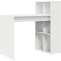 vidaXL Skrivbord med hylla Vit 108 x 55 x 103.5 cm Konstruerat trä