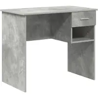 vidaXL Skrivbord med låda Betonggrå 90 x 49 x 75 cm Konstruerat trä