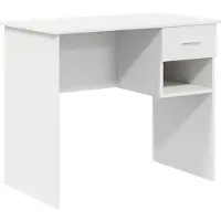 vidaXL Skrivbord med låda Vit 90 x 49 x 75 cm Konstruerat trä
