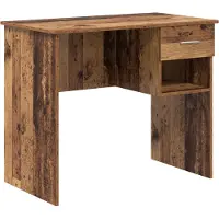 vidaXL Skrivbord med låda Gammalt trä 90 x 49 x 75 cm Konstruerat trä
