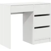 vidaXL Skrivbord med låda Vit 90 x 37.5 x 75 cm Konstruerat trä