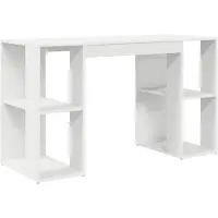 vidaXL Skrivbord med hylla Vit 130 x 50,5 x 75 cm Konstruerat trä