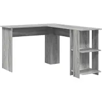 vidaXL Hörnskrivbord Grå Sonoma 140 x 113,5 x 75 cm Konstruerat trä