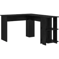 vidaXL Hörnskrivbord Svart Ek 140 x 113,5 x 75 cm Konstruerat trä
