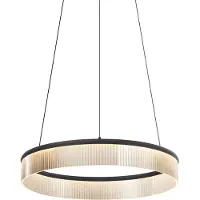 QAZQA Modern pendellampa svart 59 cm inkl. LED 3-stegs dimbar - Anello Chandelier