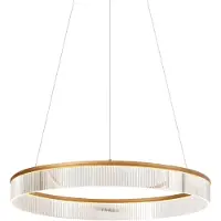 QAZQA Modern pendellampa mässing 78cm inkl. LED 3-stegs dimbar - Anello Chandelier