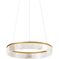 QAZQA Modern pendellampa mässing 59 cm inkl. LED 3-stegs dimbar - Anello Chandelier