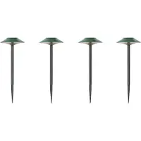 QAZQA Set med 4 gröna spjutspotlights inkl. LED IP44 Solar - Mushroom