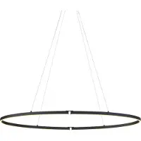 QAZQA Design Pendellampa Svart Oval 120cm inkl. LED 3-stegs Dimbar - Ovallo