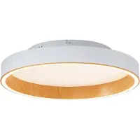 QAZQA Design taklampa vit med trä 40 cm inkl. LED 3-stegsbrytare - Ingo