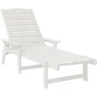 vidaXL Trädgårdsloungemöbler 2 pcs Vit 53 x 195.5 x 30 cm polyeten