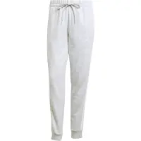Adidas Sportbyxa 'ESSENTIALS 3-STRIPES FLEECE SLIM' ljusgrå / vit