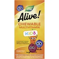 Nature'S Way , Levande! Barn, Smakbara Multivitaminer, Apelsin & Bärfrukt, 120 Smakbara Tabletter