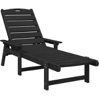 vidaXL Trädgårdsloungemöbler 2 pcs Svart 53 x 195.5 x 30 cm polyeten
