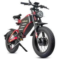 Electric Ride RZOGUWEX X7 El-mountainbike 1000W Motor 30AH Batteri Elcykel 20 tum Feta däck Vuxen Terränggående Elcykel röd