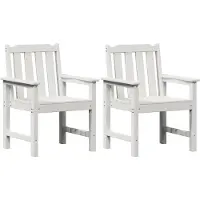 vidaXL Trädgårdsstol. 2 st Vit 65,5 x 59 x 88 cm HDPE 42006604