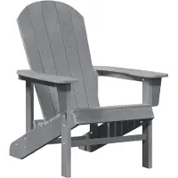 vidaXL Adirondackstol Ljusgrå 82 x 74 x 92 cm HDPE