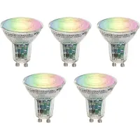 LUEDD Set med 5 smarta GU10 50 LED-lampor Klar RGBW 4,5W 350 lm 2700-6000K