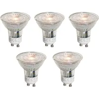 LUEDD Set med 5 GU10 50mm LED-lampor Klar 4,5W 360 lm 2700K