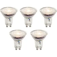 LUEDD Set med 5 dimbara GU10 50mm LED-lampor klara 4,9W 430 lm 2700K