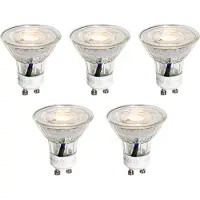 LUEDD Set med 5 GU10 50mm LED-lampor Klar 3W 230 lm 2700K