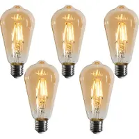 LUEDD Set med 5 E27 dimbara LED-filamentlampor ST64 guld 4,5W 450 lm 2200K