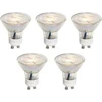 LUEDD Set med 5 GU10 50mm 3-stegs dimbara Kelvin LED-lampor Klar 4,5W 380 lm 2000-2700K
