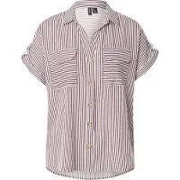 Vero Moda Blus 'VMBumpy' vinröd / vit
