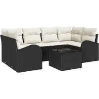 vidaXL Trädgårdsoffset Svart 55 x 55 x 37 cm konstrotting