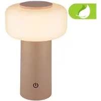 Briloner LED-bordslampa med batteri Juna, beige, IP44, dimbar, 20 cm dimbar, Creme / bärnsten, Syntetmaterial, Modern