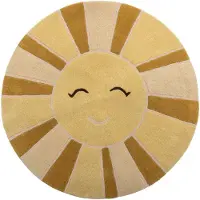 Bloomingville MINI Sun matta, gul, ull