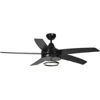 QAZQA Takfläkt svart 132 cm inkl. LED med fjärrkontroll - Cool Anello