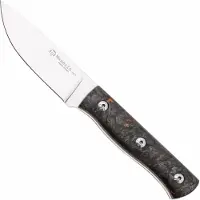 Maserin 915/FCA Path, Satin M390, Black/Orange Fatcarbon, fixed knife, Igor Bortolussi design